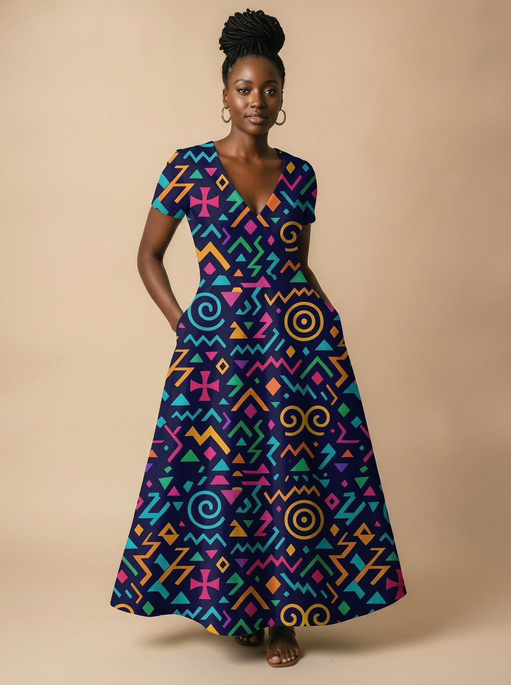 'Ubuntu' Short Sleeve Maxi Dress