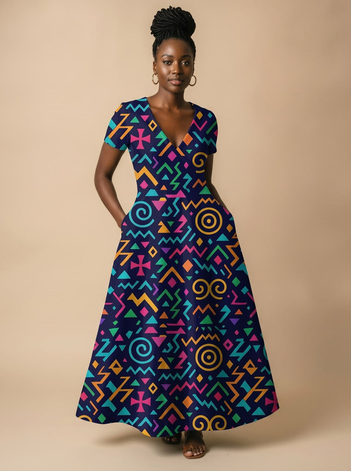 'Ubuntu' Short Sleeve Maxi Dress