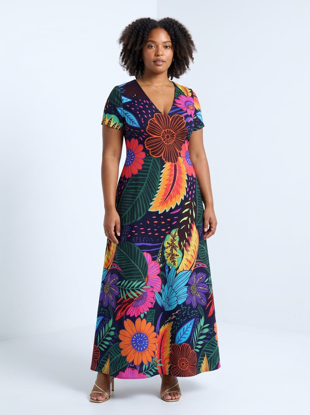 'Bustani' Short Sleeve Maxi Dress