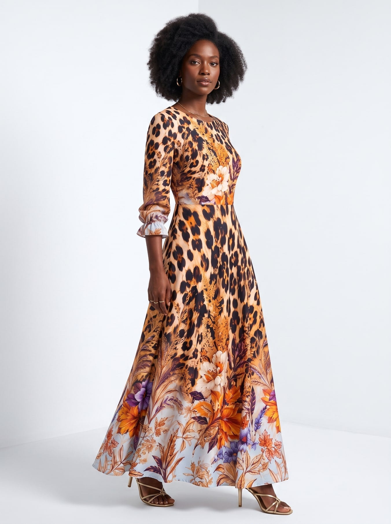 'Madoa' Long Sleeve Maxi Dress