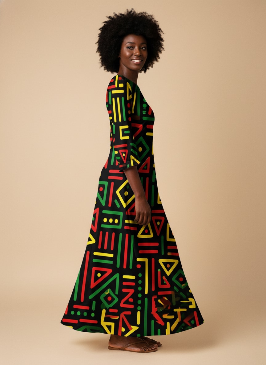 'Nairobi' Long Sleeve Maxi Dress