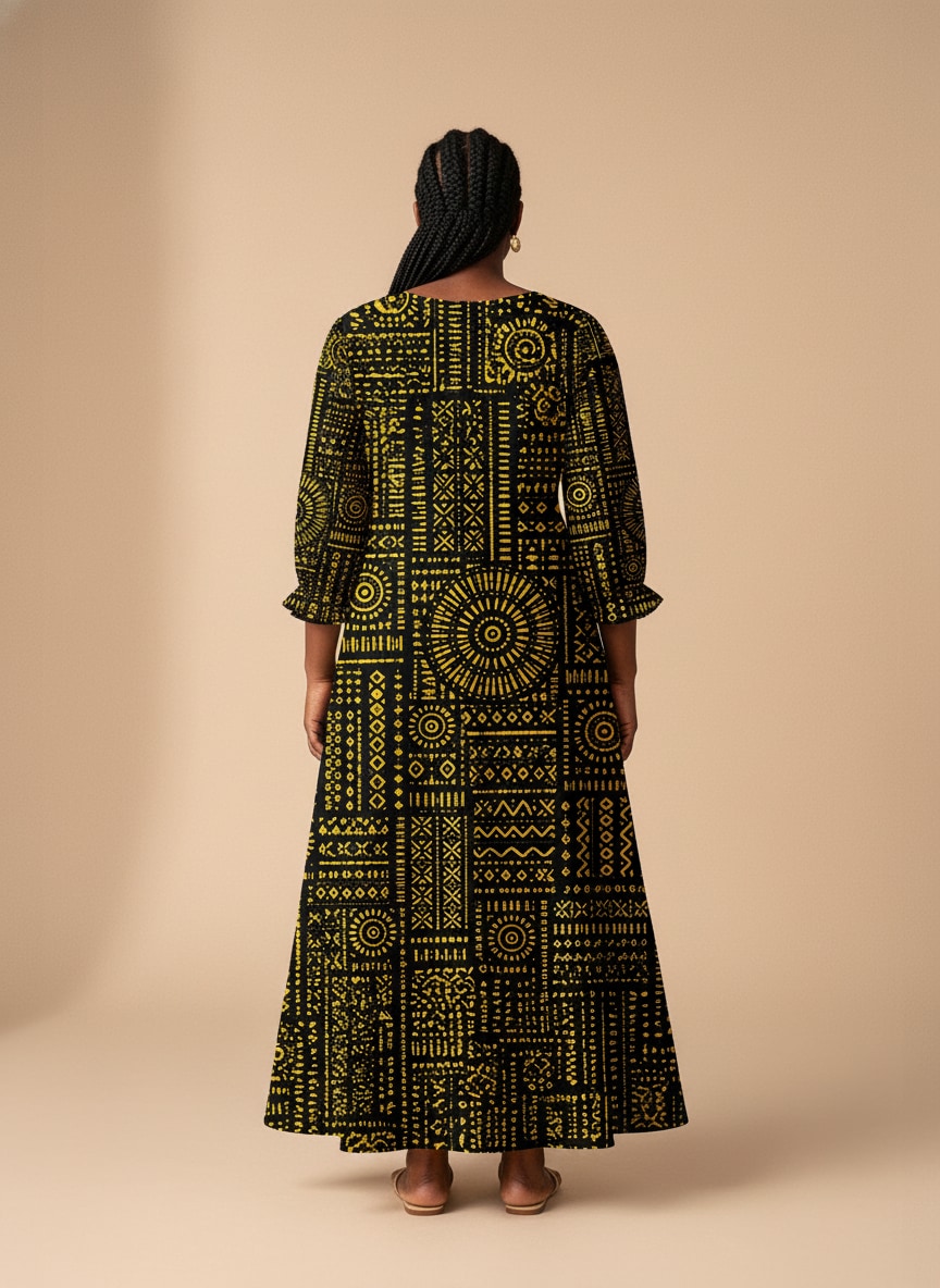 'Lamu' Long Sleeve Maxi Dress