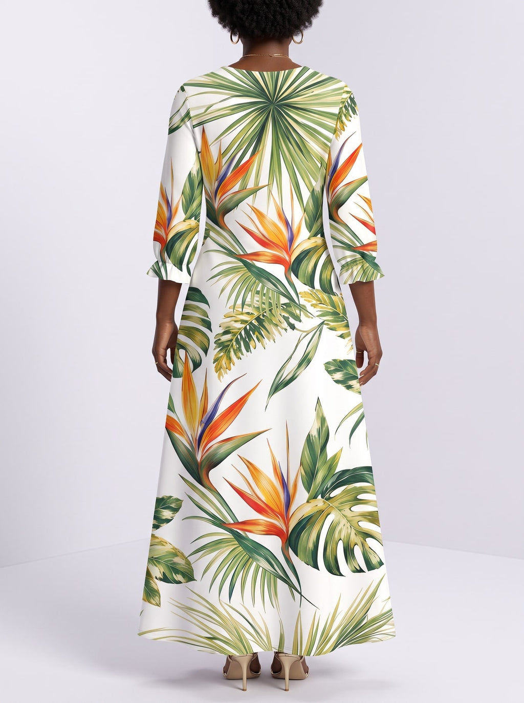 'Ndege' Long Sleeve Maxi Dress