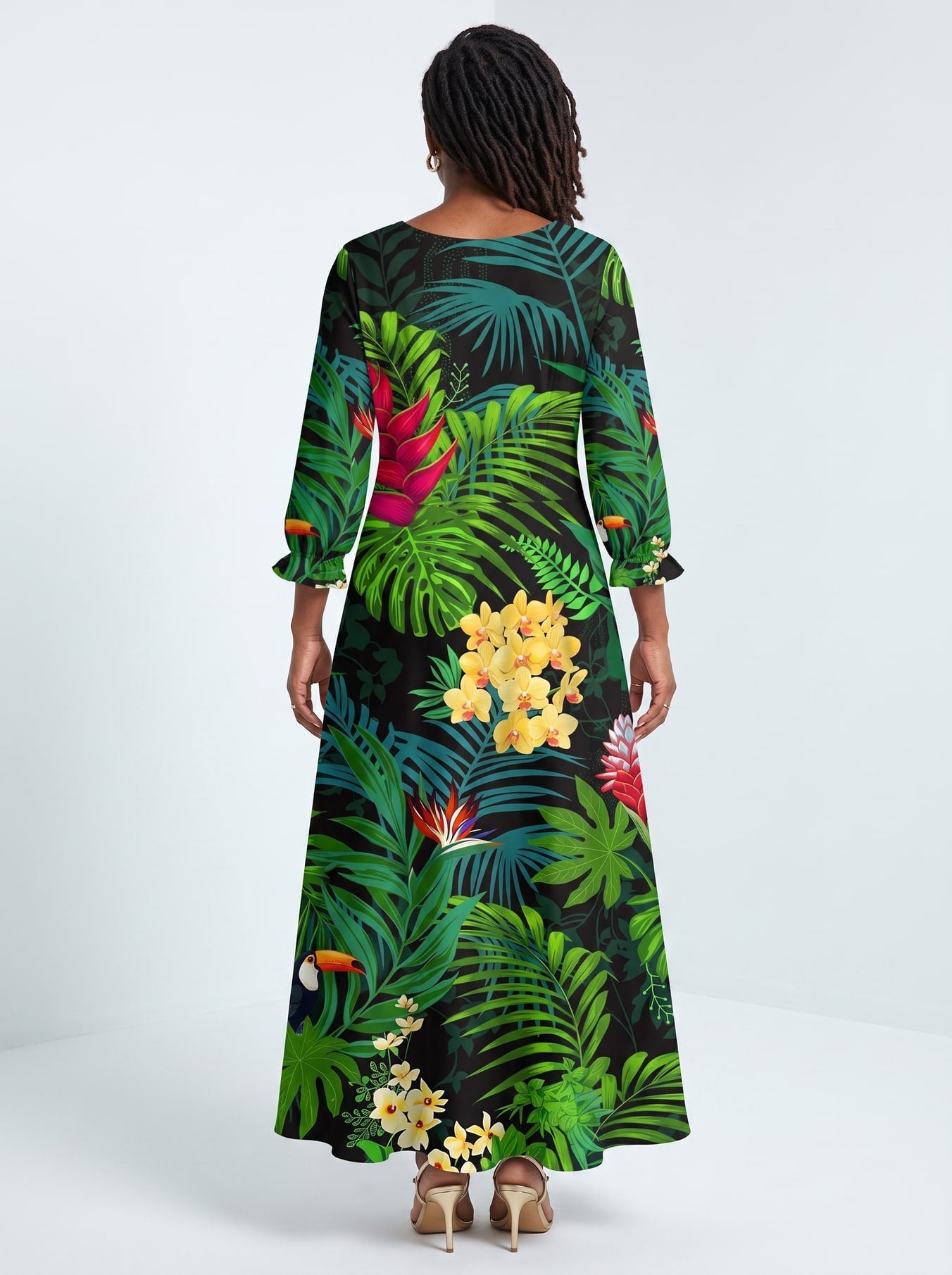 'Kitropiki' Long Sleeve Maxi Dress