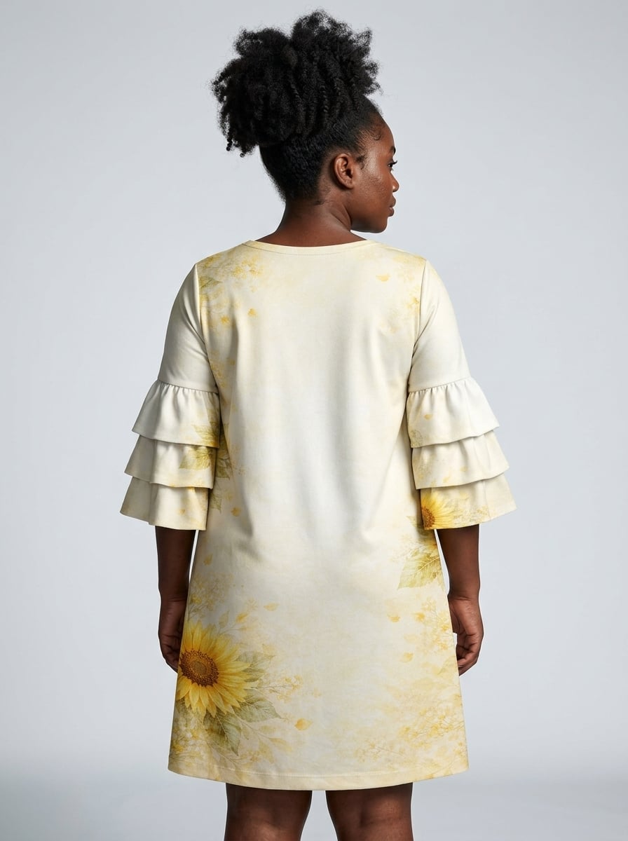 'Jua' Stacked Ruffle Sleeve Dress