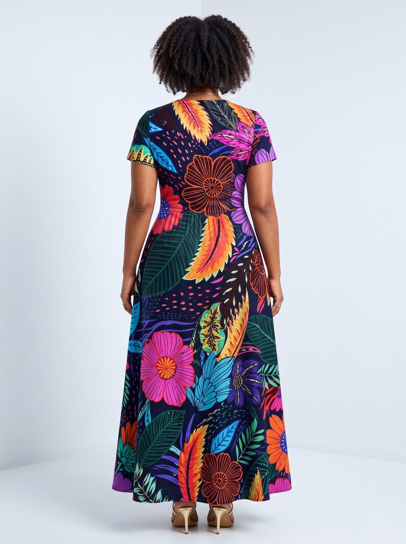 'Bustani' Short Sleeve Maxi Dress