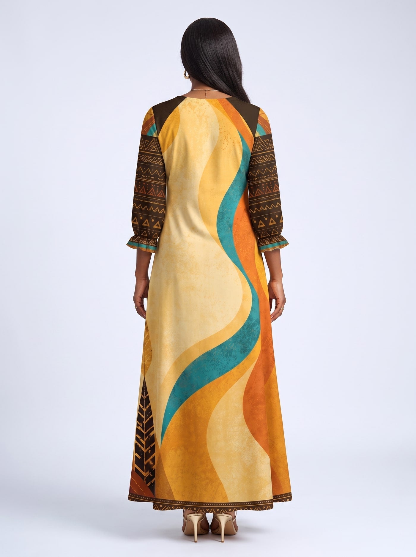 'August Queen Best Life' Long Sleeve Maxi Dress