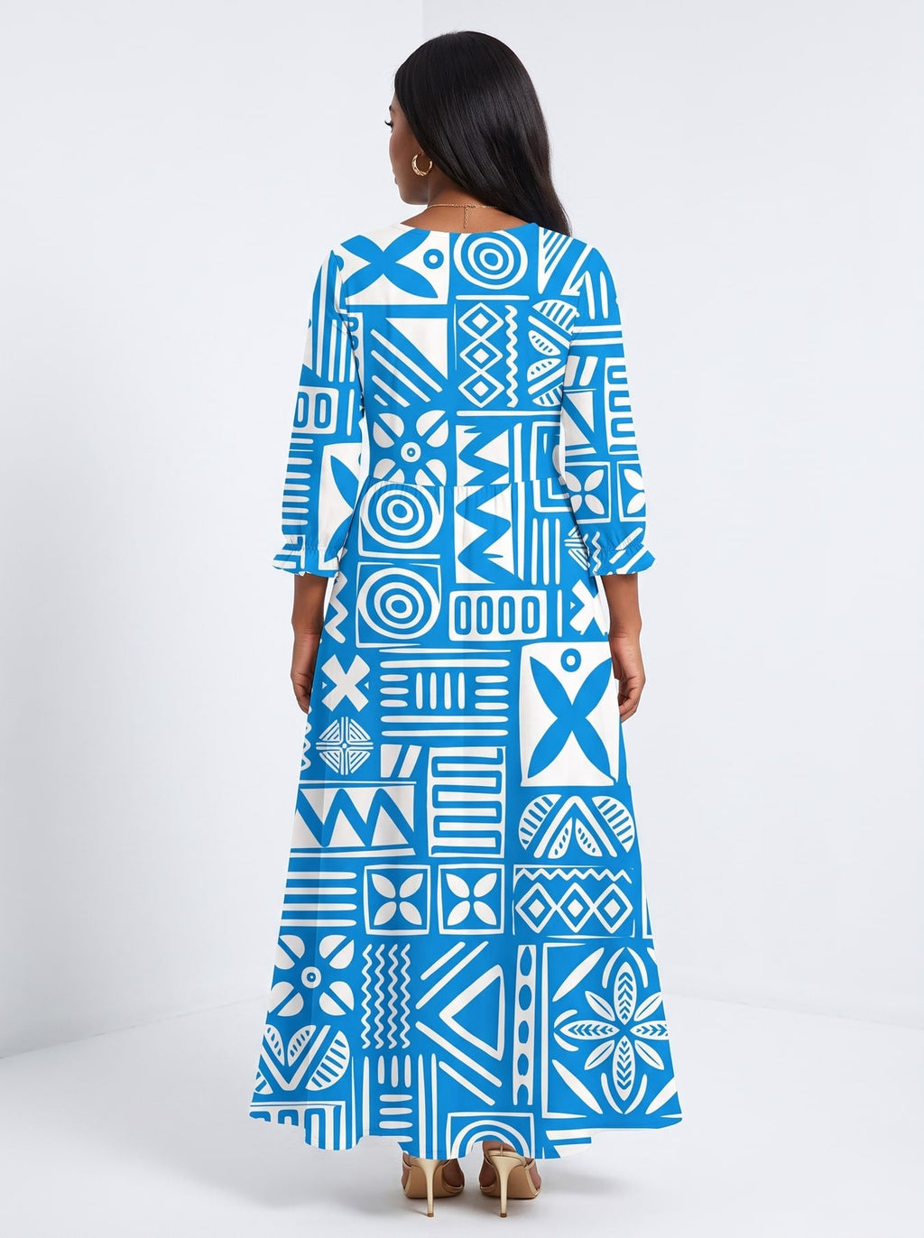 'Anga' Long Sleeve Maxi Dress