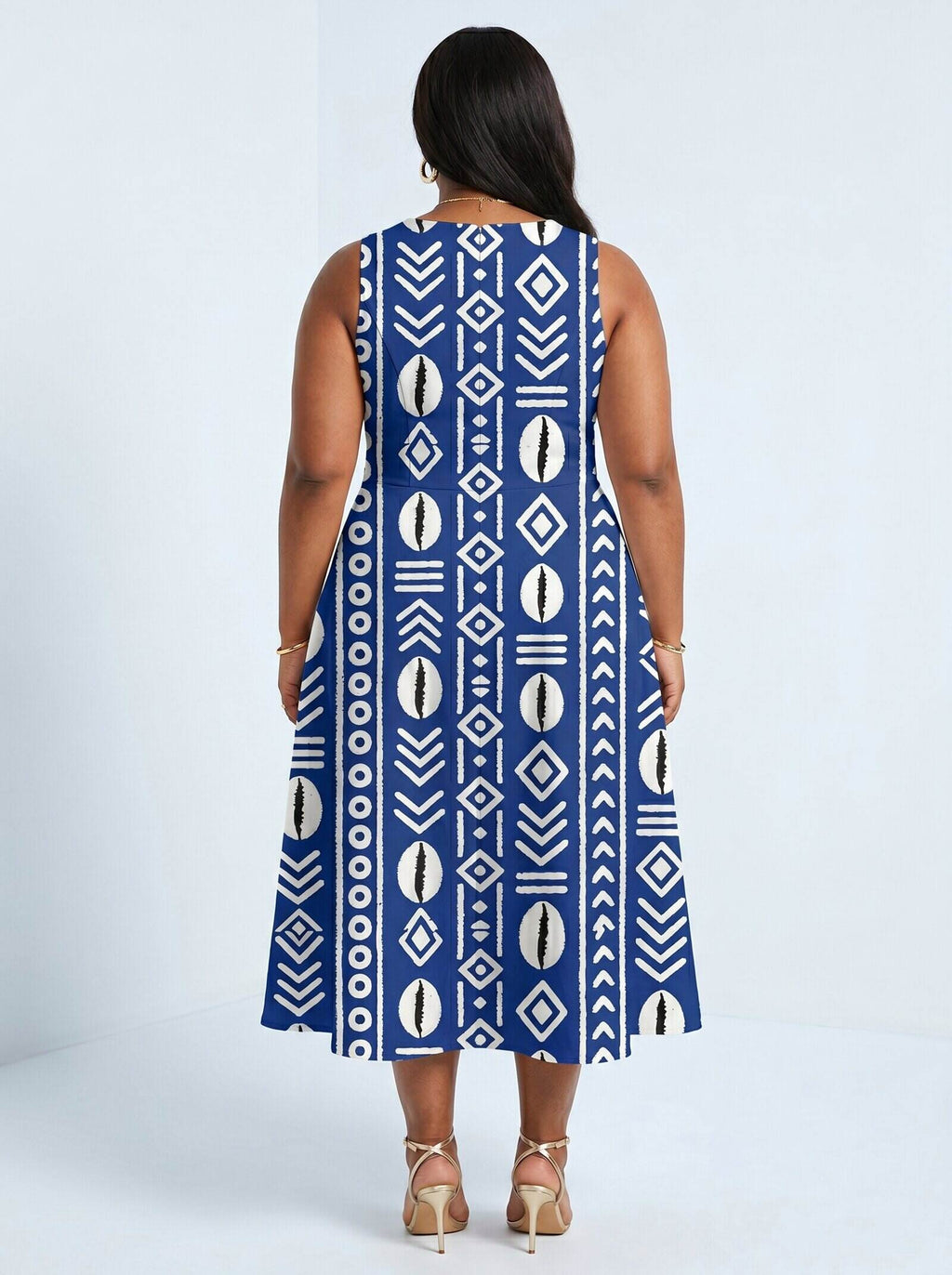 'Oshun' Royal Blue Cotton Corset Dress
