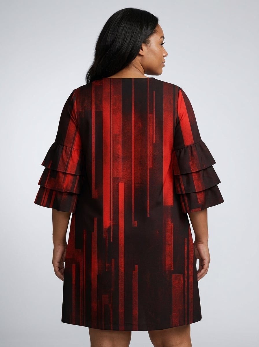 'Asante' Stacked Ruffle Sleeve Dress