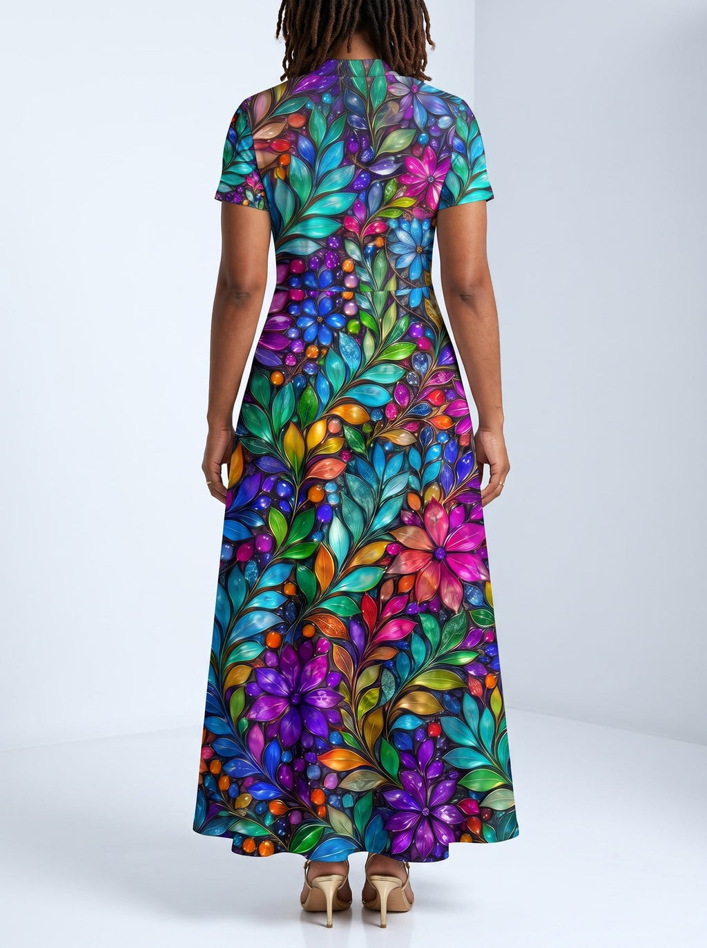 'Upinde' Short Sleeve Maxi Dress