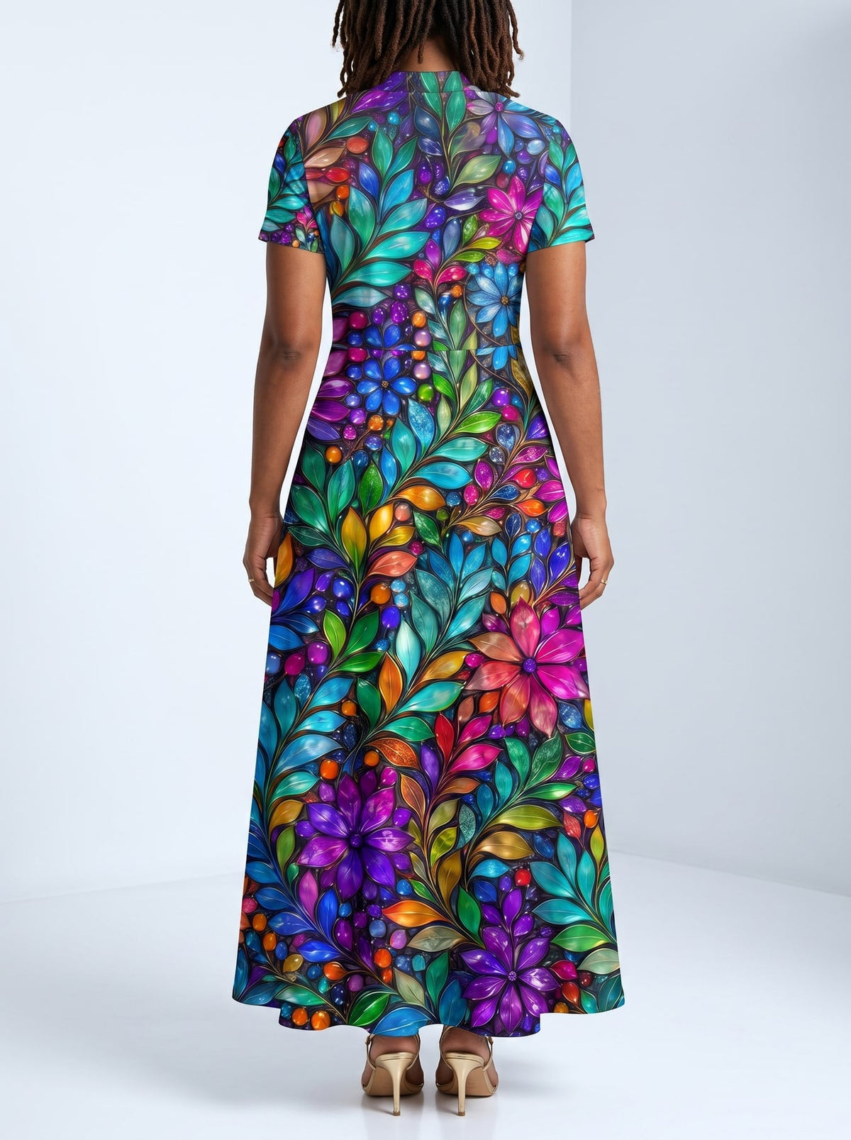 'Upinde' Short Sleeve Maxi Dress