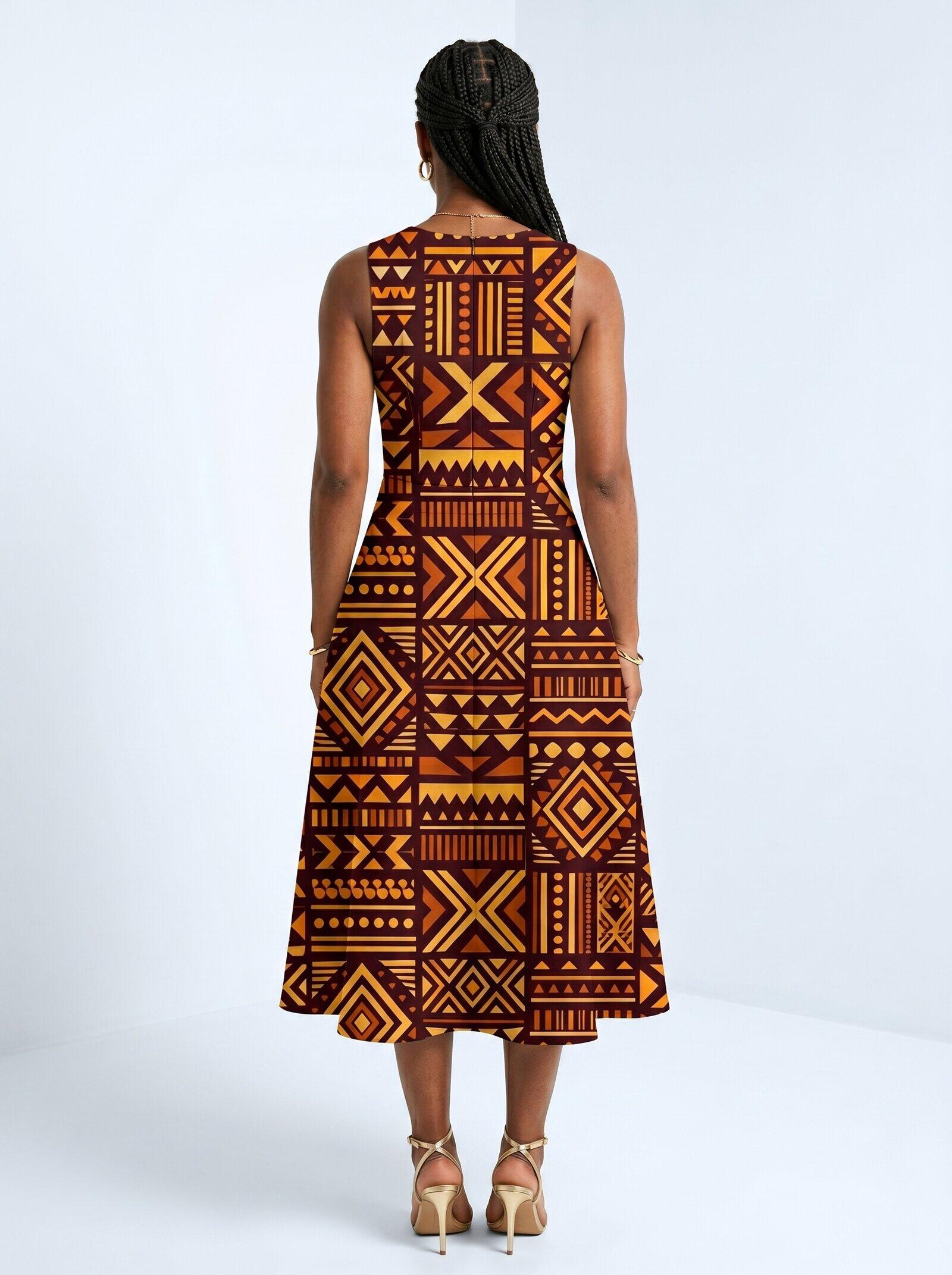 Mudcloth Cotton Corset Dress