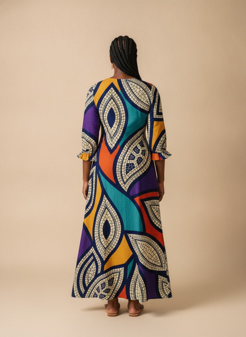 'Johari' Long Sleeve Maxi Dress