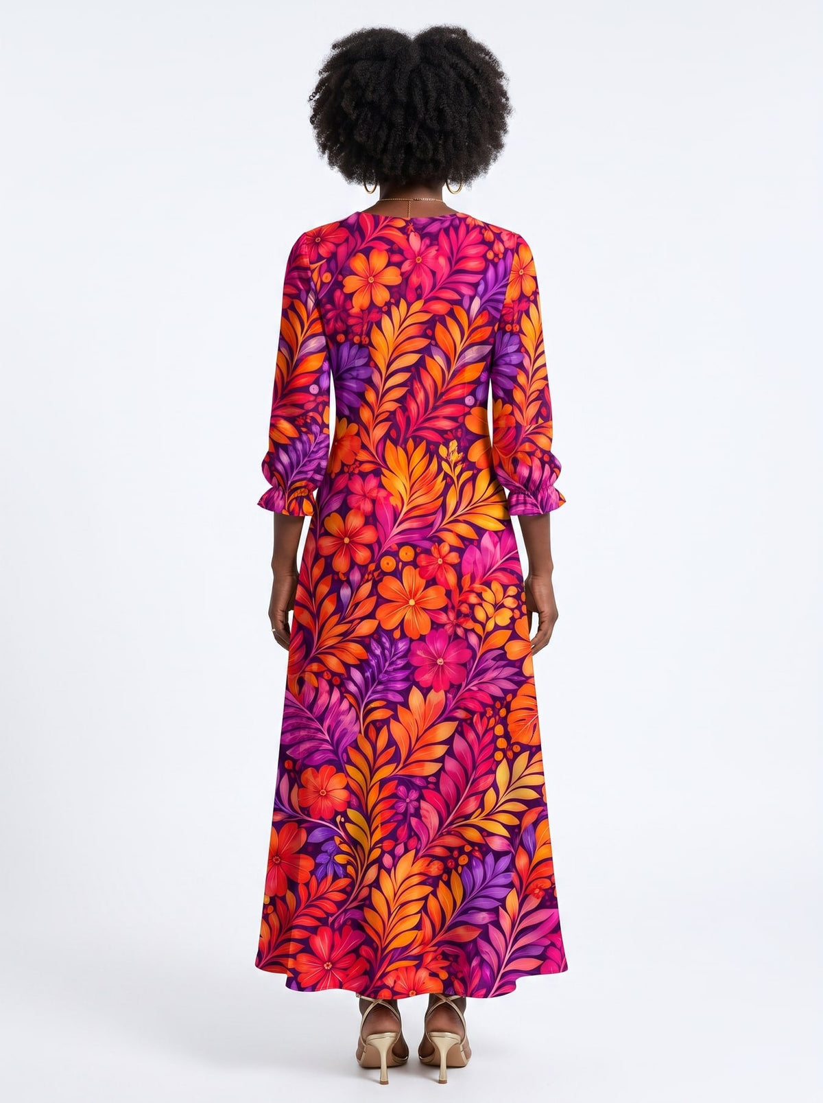 'Waridi' Long Sleeve Maxi Dress