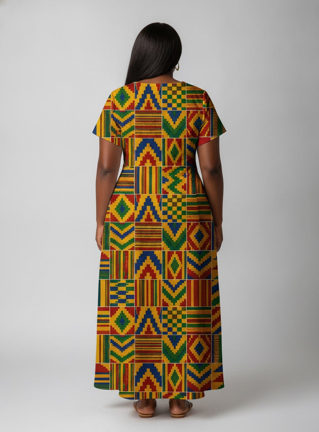 'Kumasi' Short Sleeve Maxi Dress