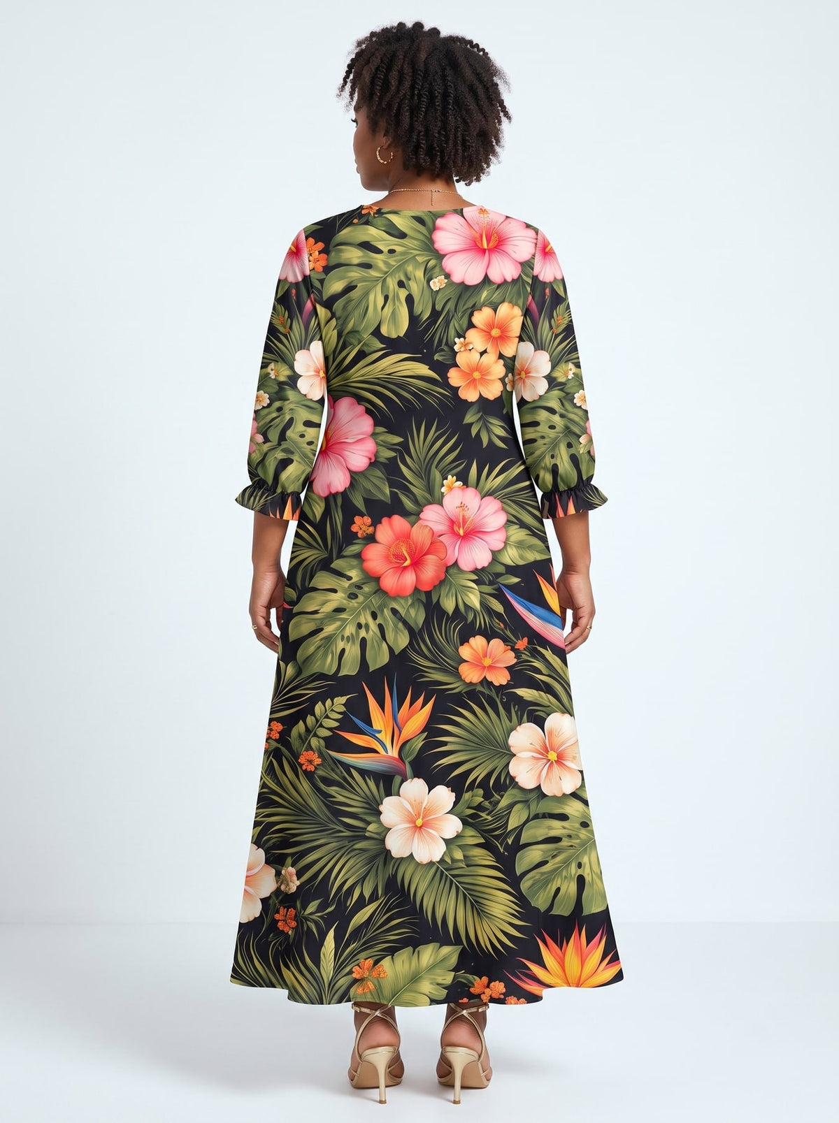 'Kasuku' Long Sleeve Maxi Dress