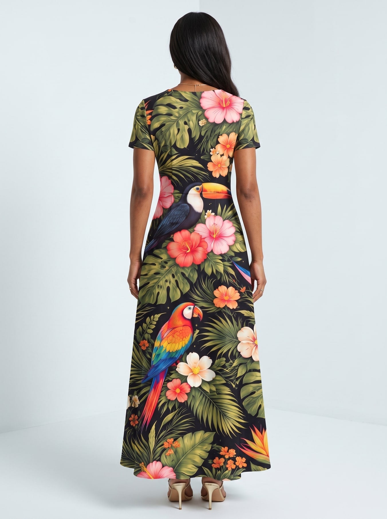 'Kasuku' Short Sleeve Maxi Dress