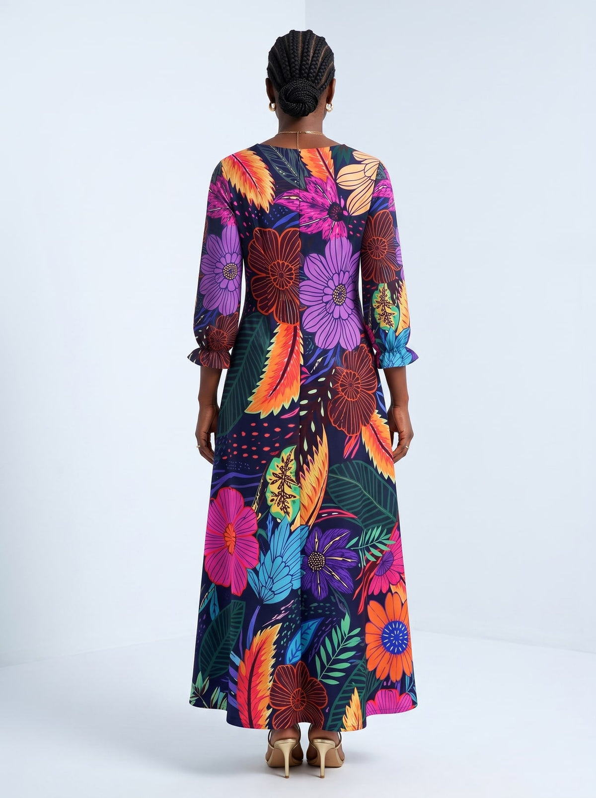 'Bustani' Long Sleeve Maxi Dress