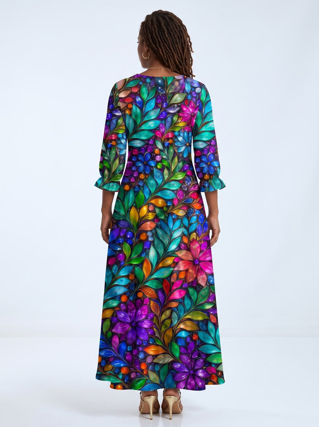 'Upinde' Long Sleeve Maxi Dress
