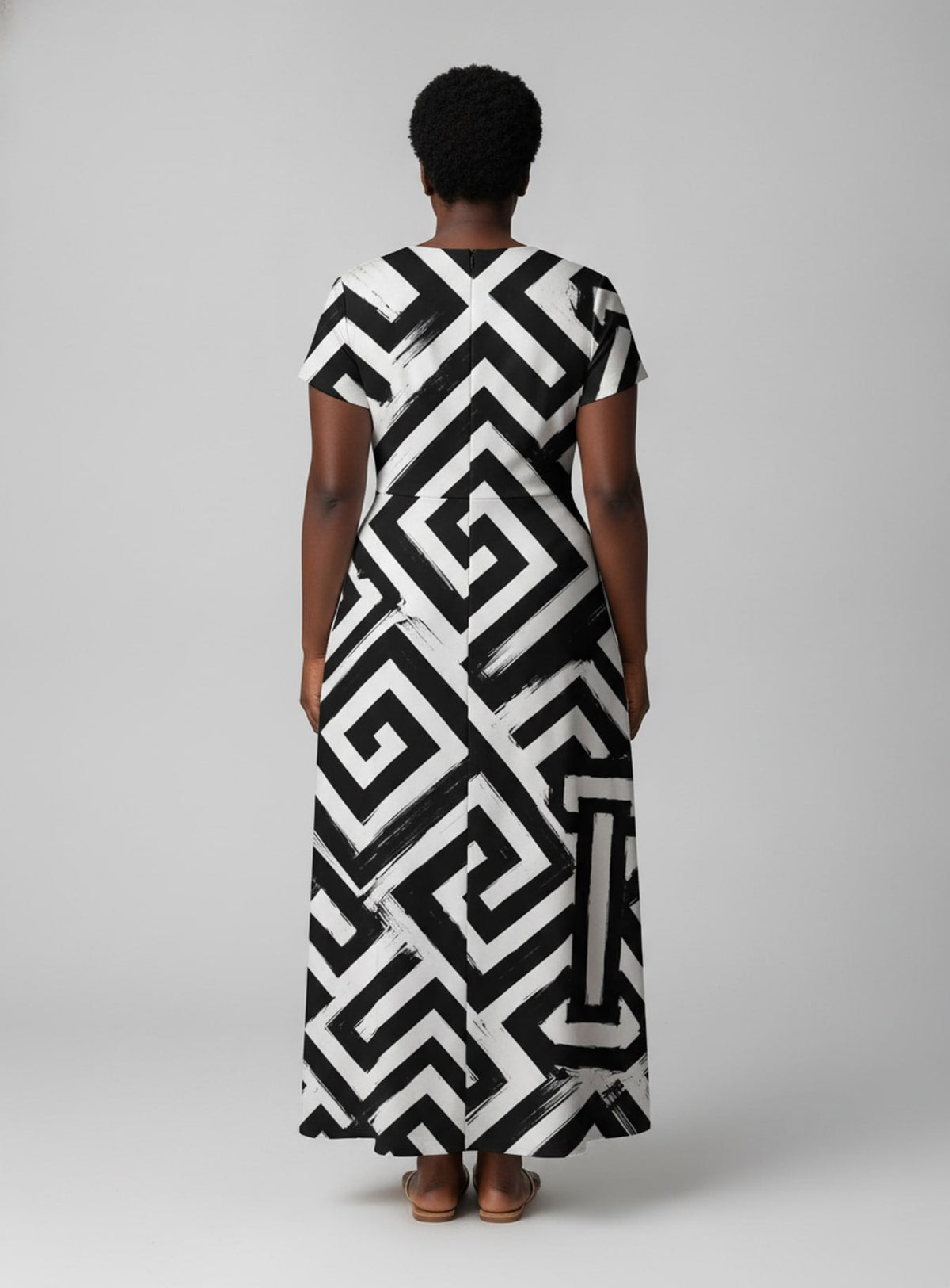 'Zamu' Short Sleeve Maxi Dress