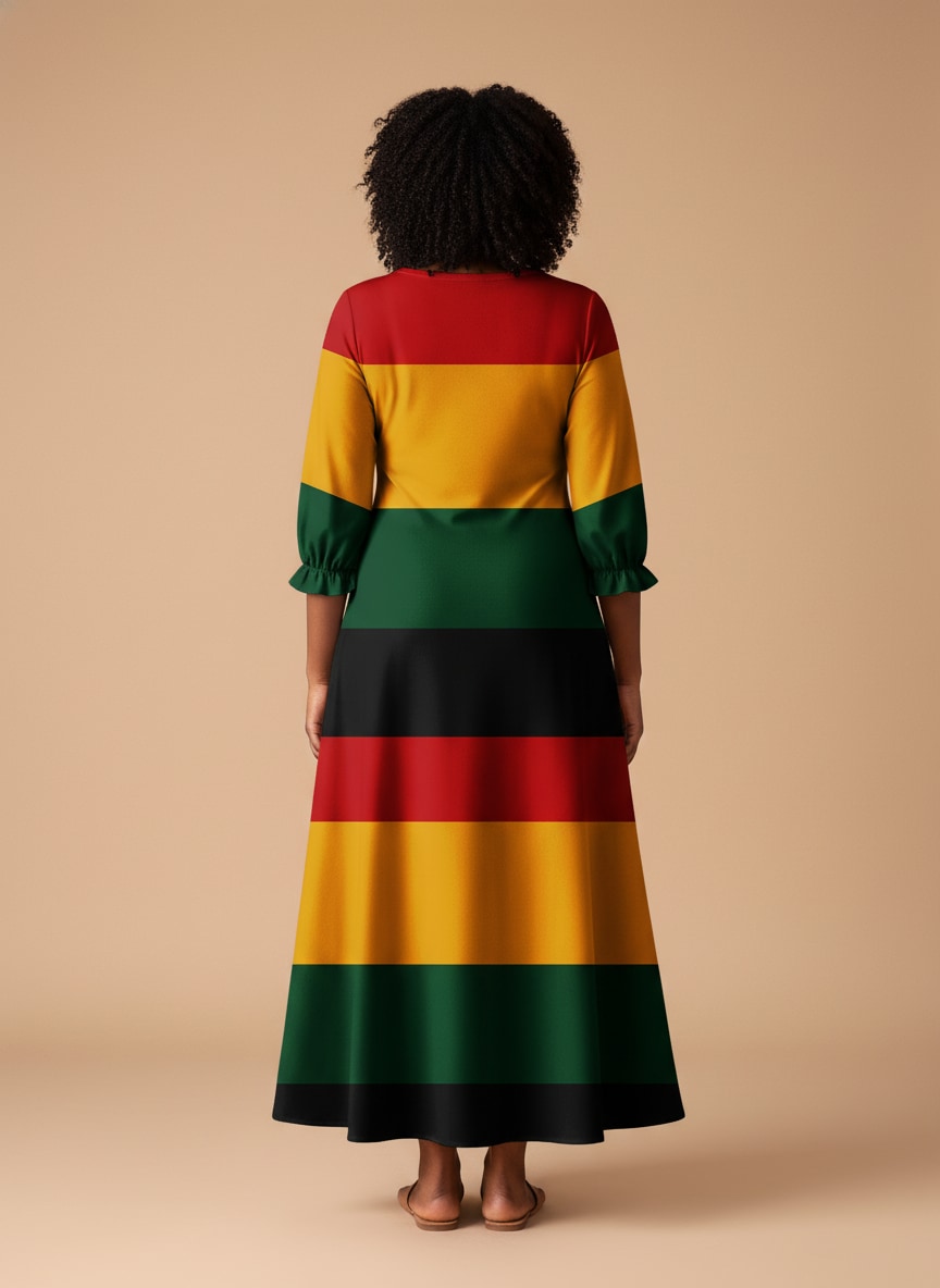'Accra' Long Sleeve Maxi Dress