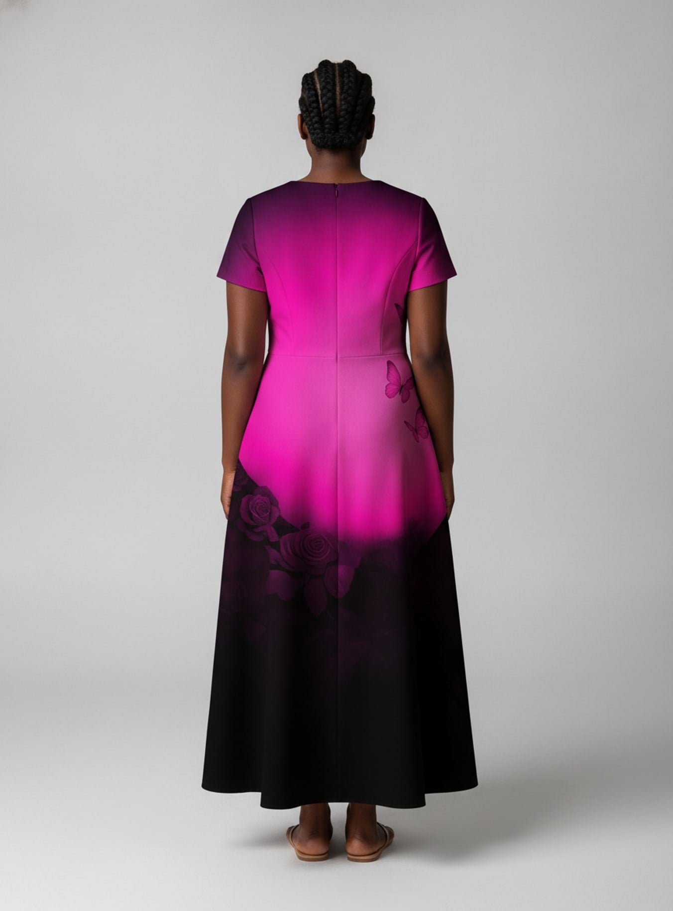 'Selah' Pink' Short Sleeve Maxi Dress