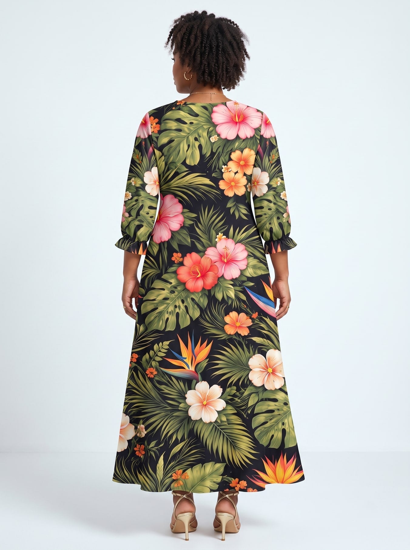 'Kasuku' Long Sleeve Maxi Dress