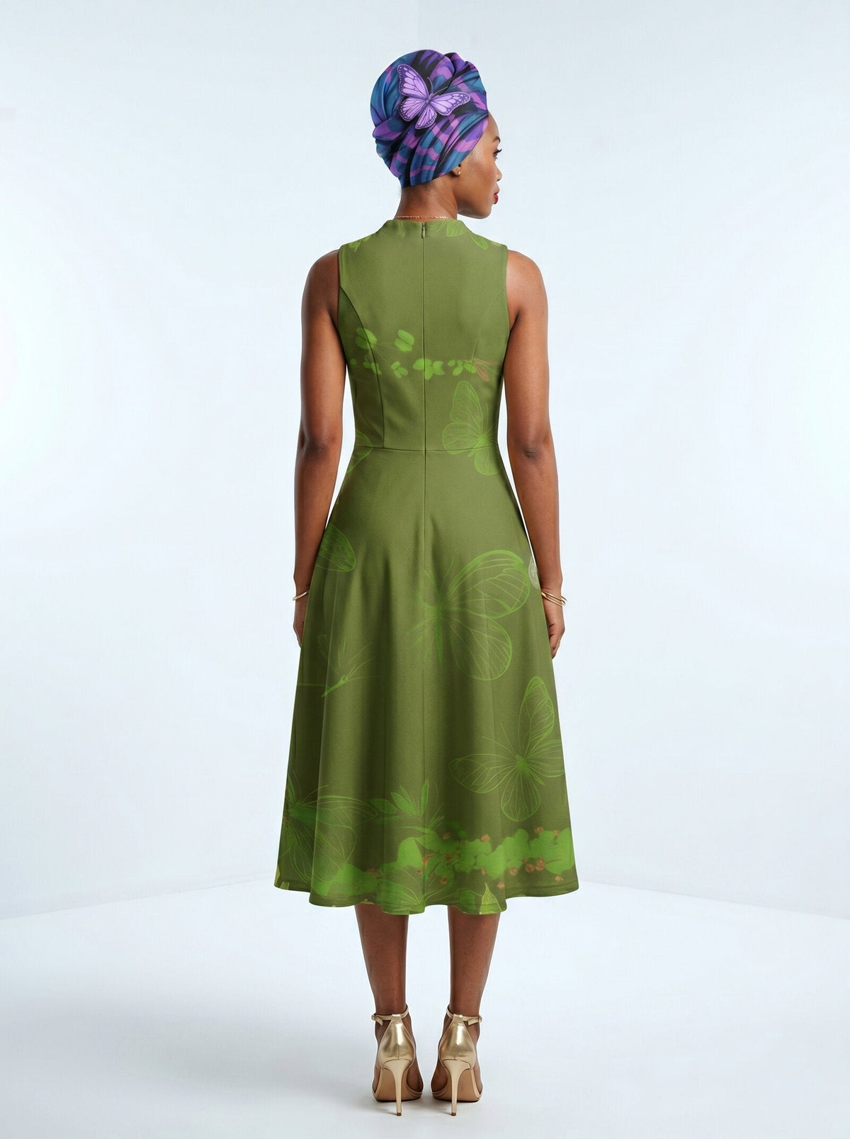 'Green Orchid' Cotton Corset Dress