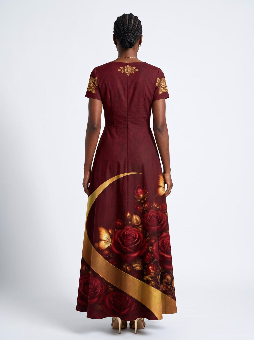 'August Girl Roses' Short Sleeve Maxi Dress