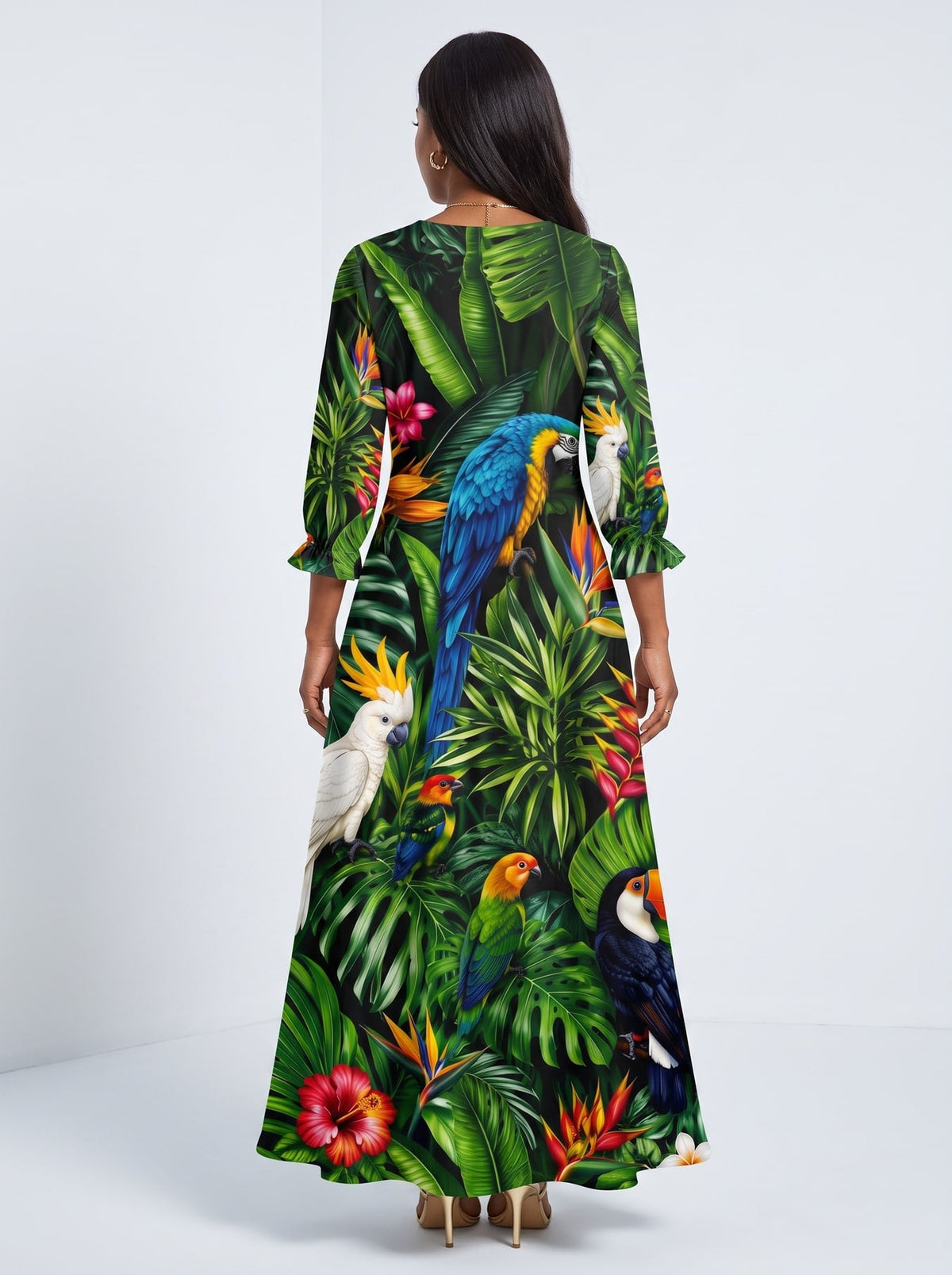 'Manyoya' Long Sleeve Maxi Dress