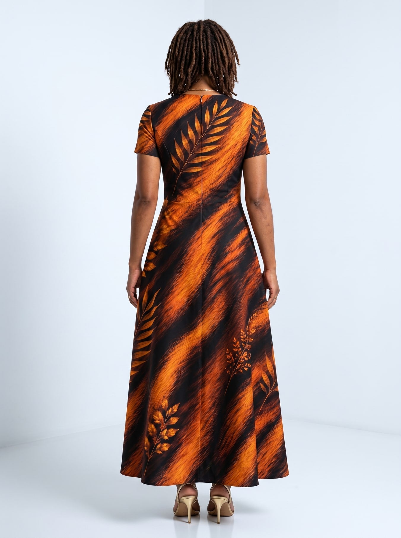'Moto' Short Sleeve Maxi Dress