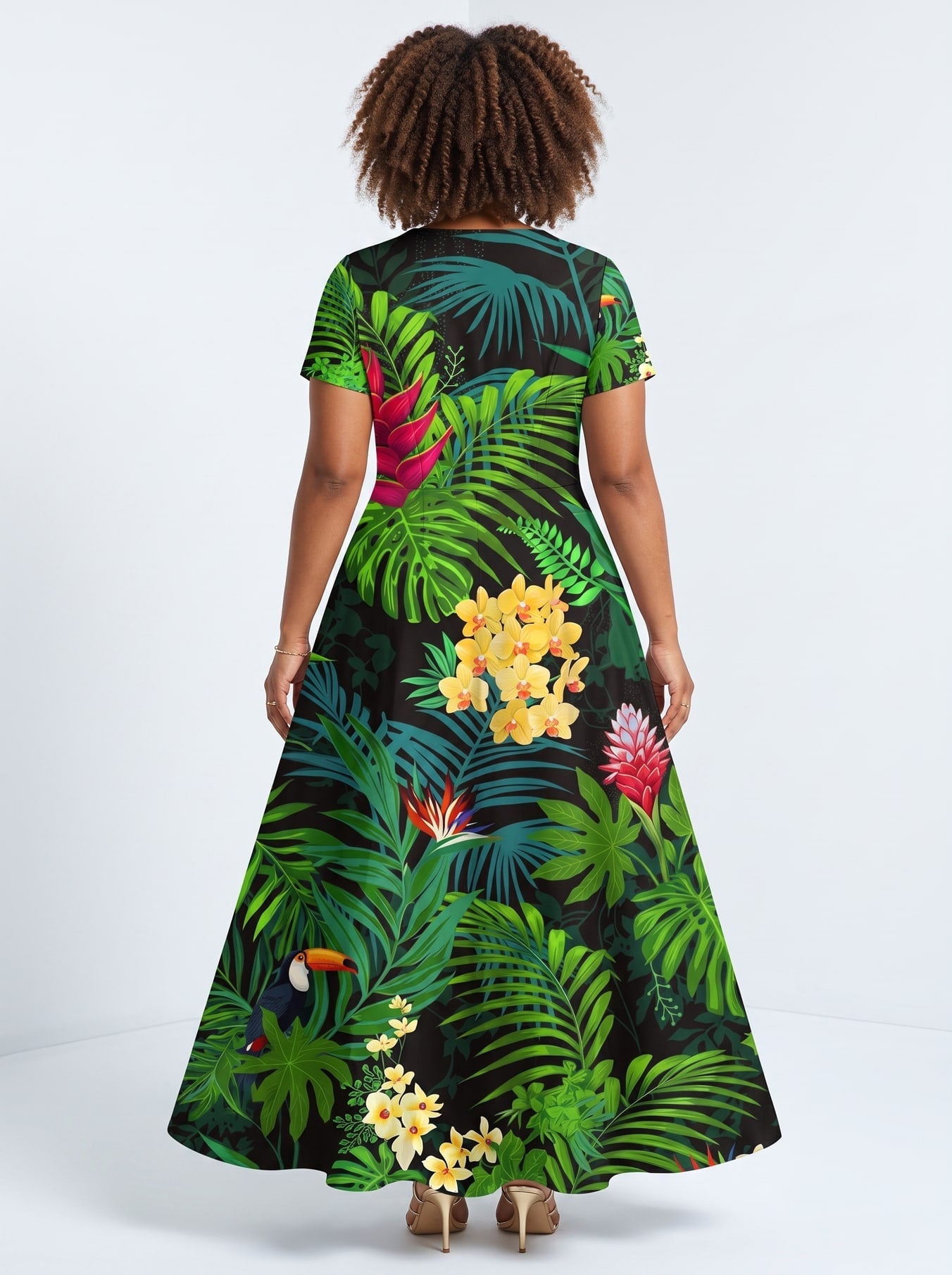 'Kitropiki' Short Sleeve Maxi Dress