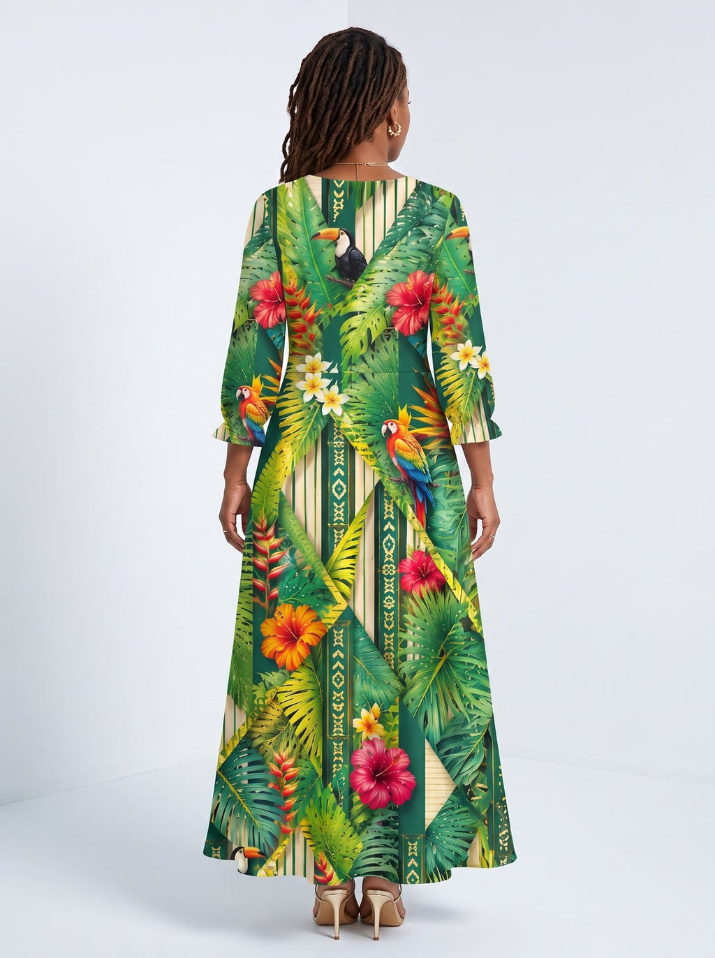 'Msitu' Long Sleeve Maxi Dress