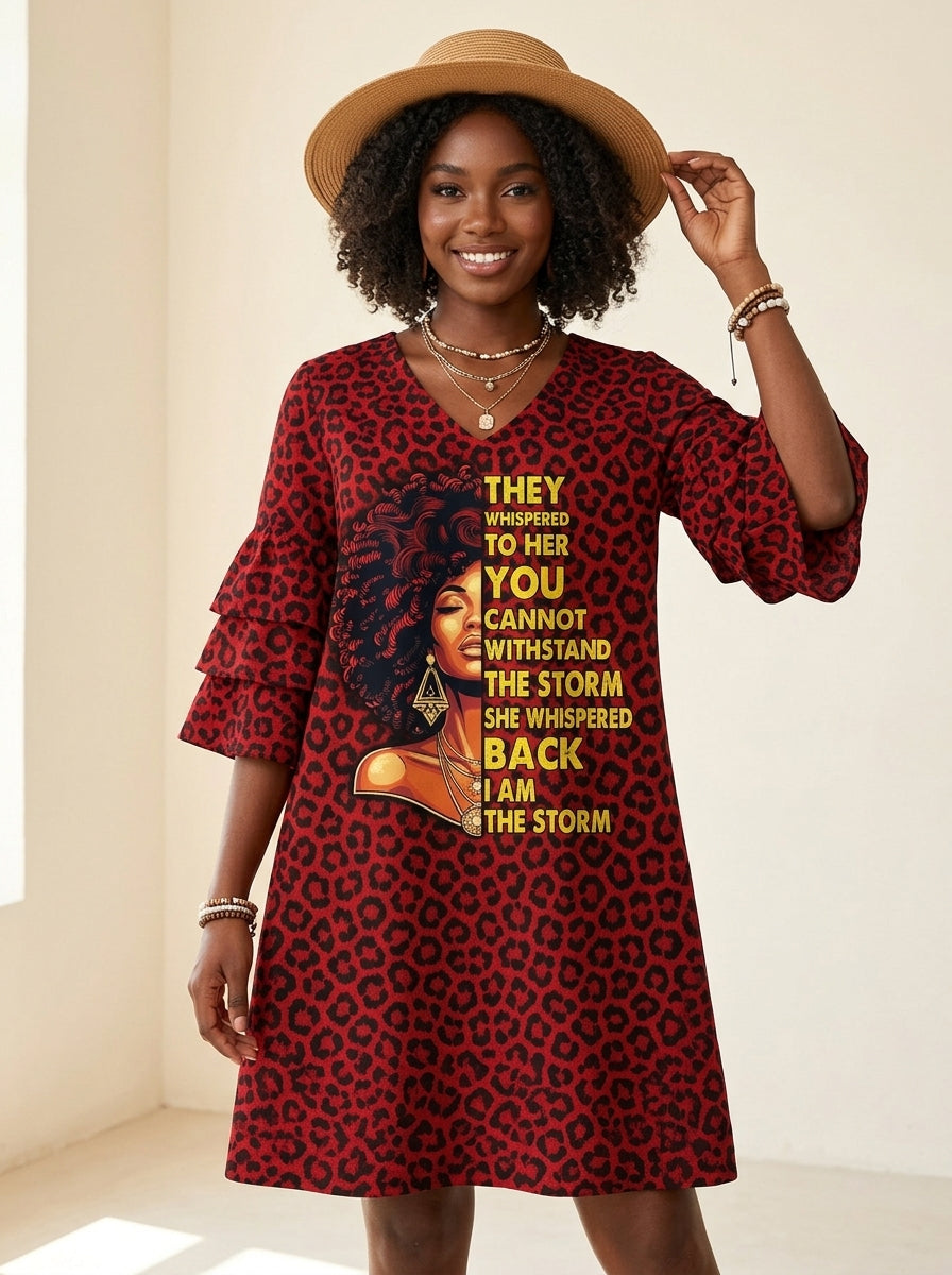 'Unstoppable' Stacked Ruffle Sleeve Dress