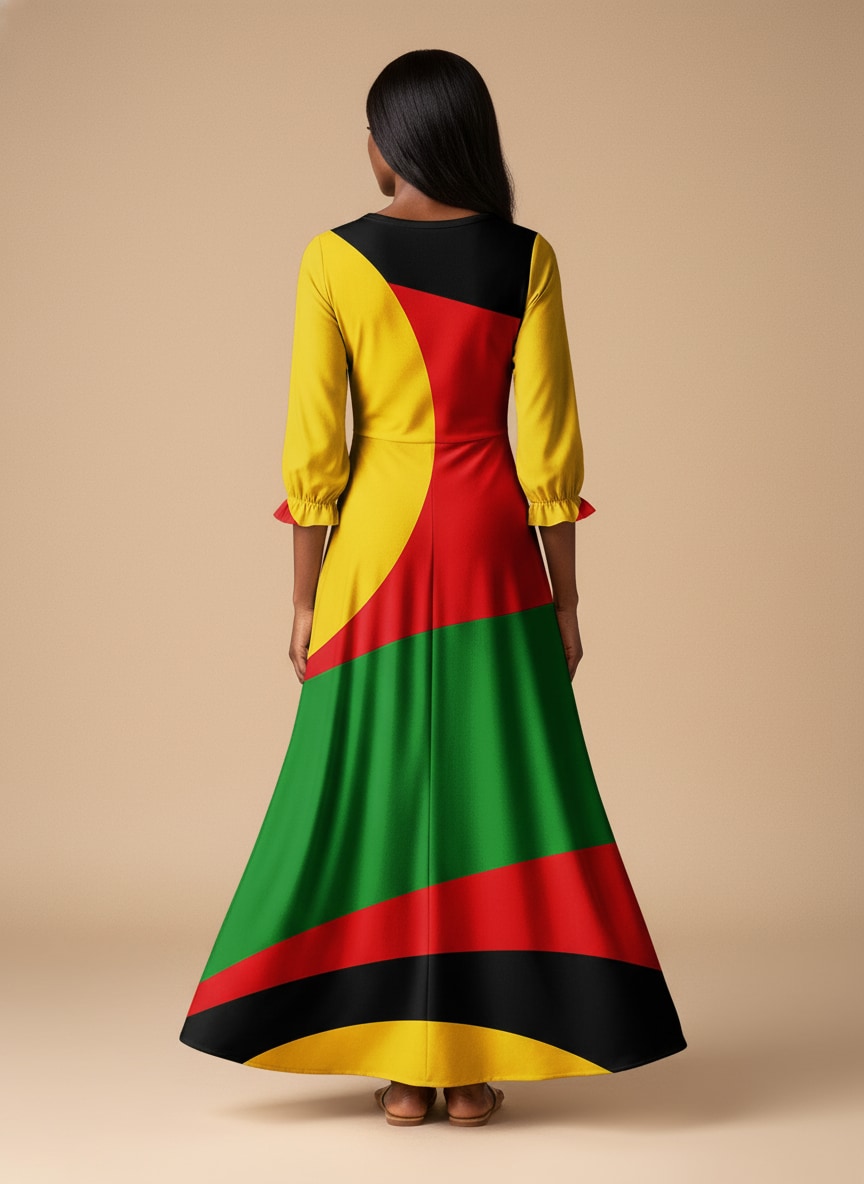 'Furaha' Long Sleeve Maxi Dress