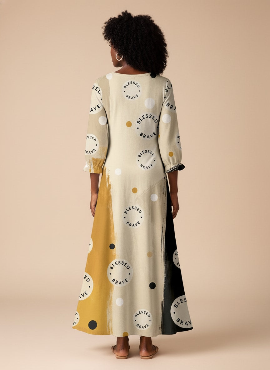 'Jasiri' Long Sleeve Maxi Dress