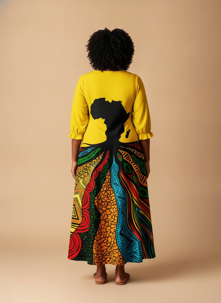 'Mzizi' Long Sleeve Maxi Dress