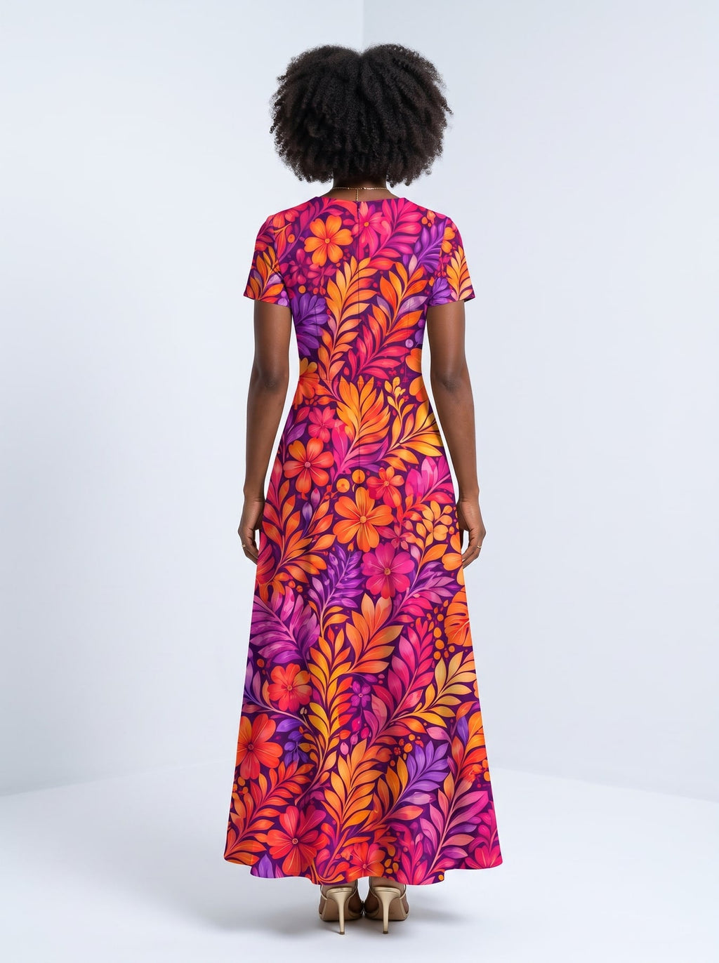 'Waridi' Short Sleeve Maxi Dress