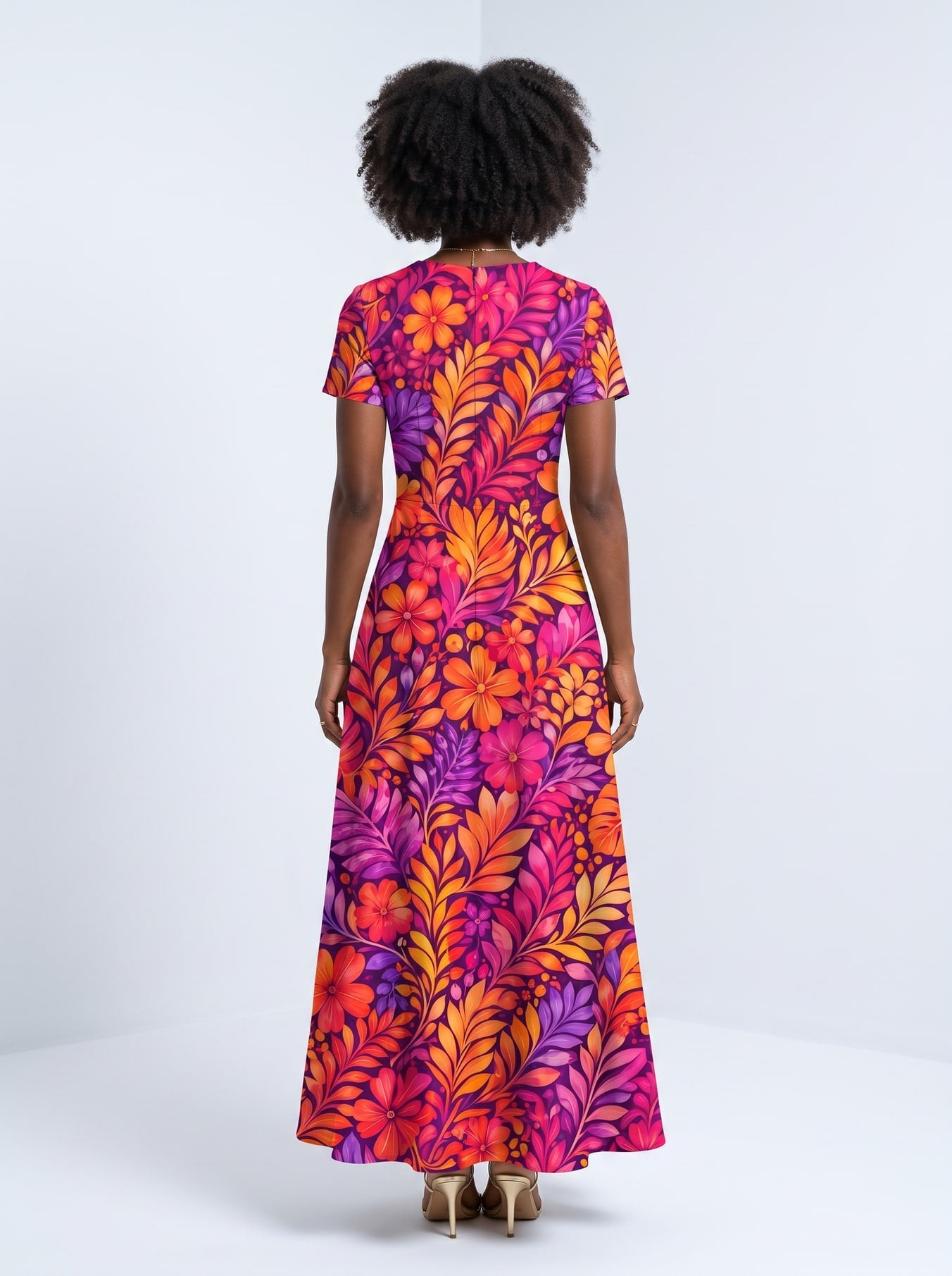 'Waridi' Short Sleeve Maxi Dress