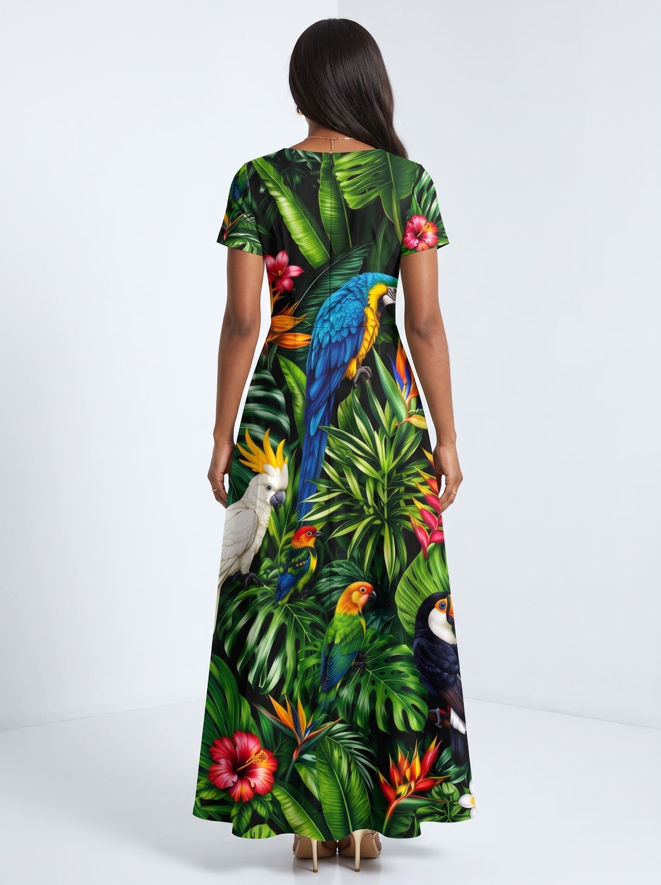 'Manyoya' Short Sleeve Maxi Dress