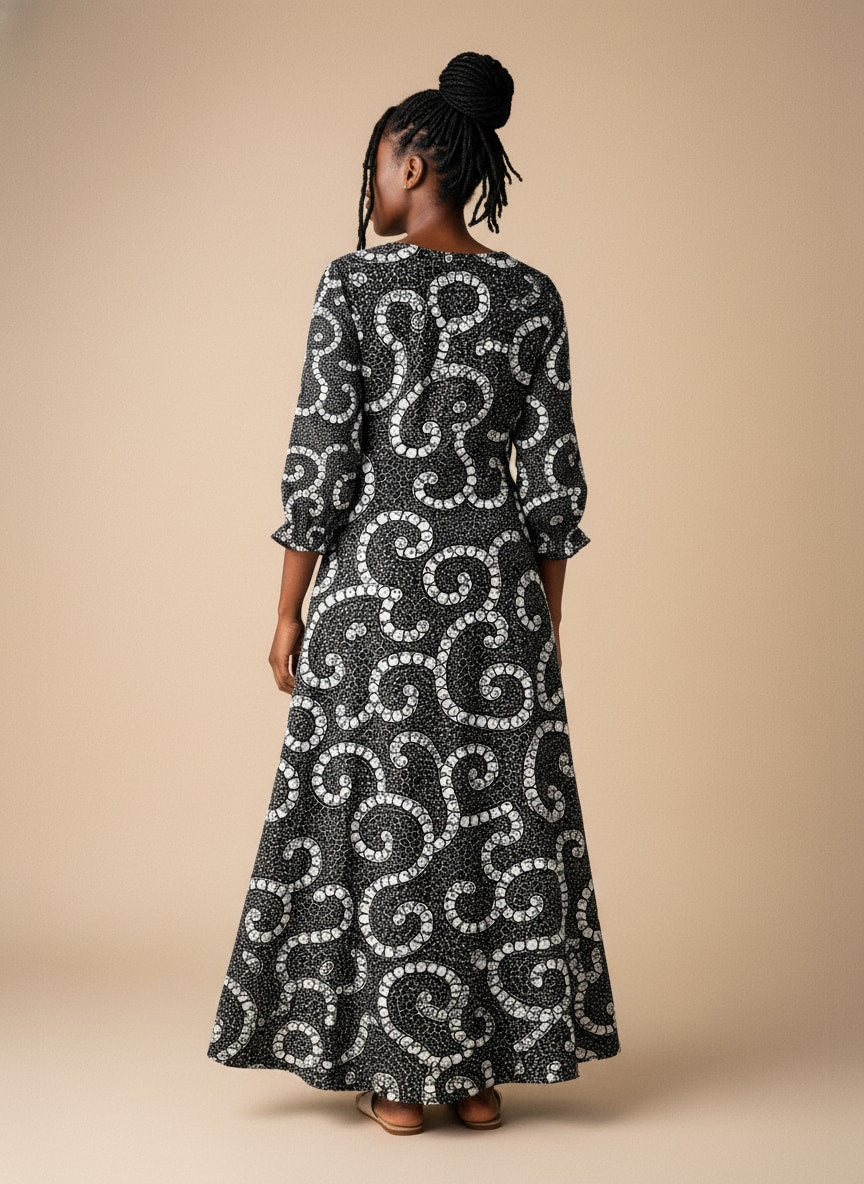 'Duara' Long Sleeve Maxi Dress