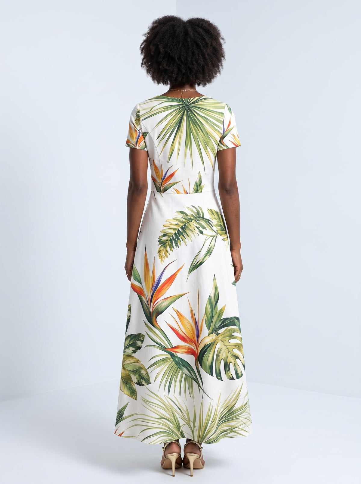 'Ndege' Short Sleeve Maxi Dress