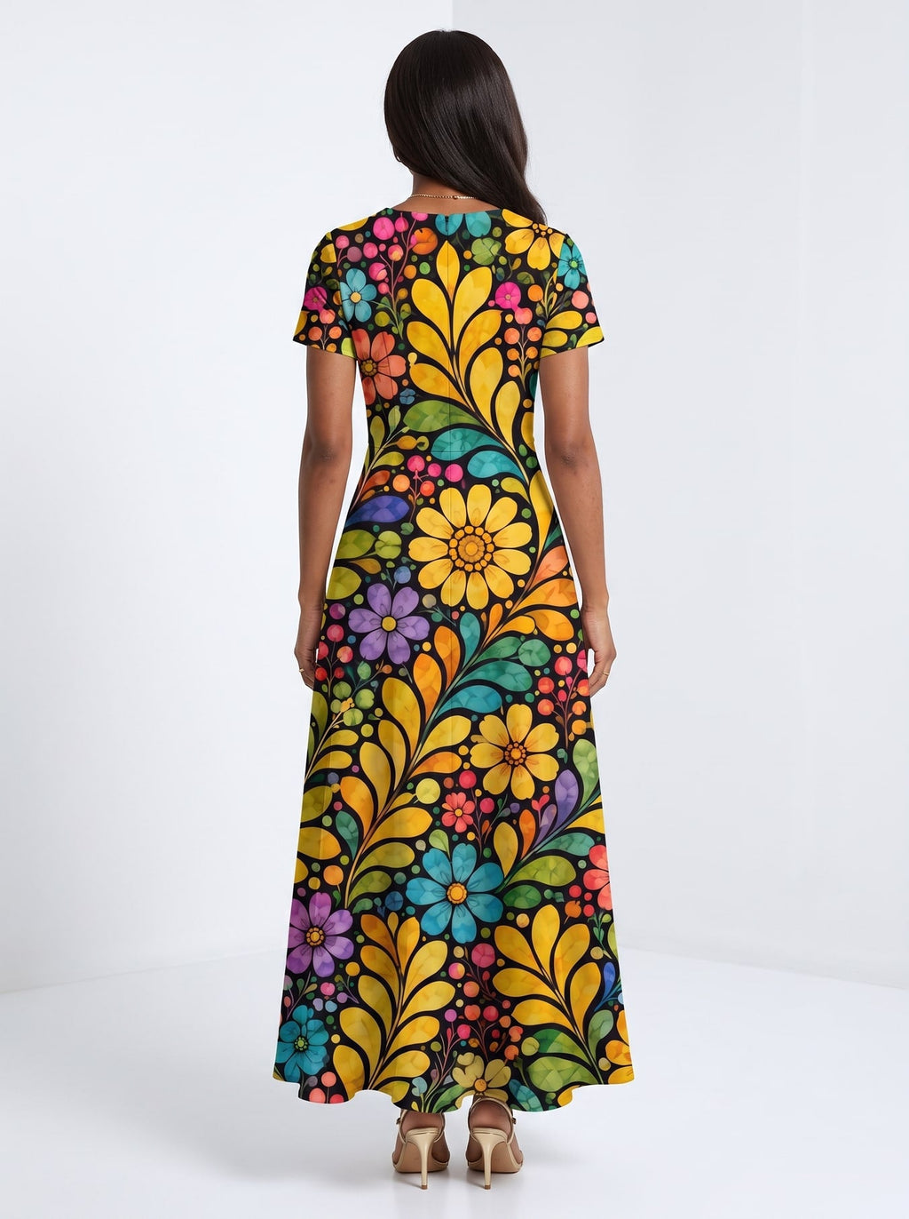 'Njano' Short Sleeve Maxi Dress