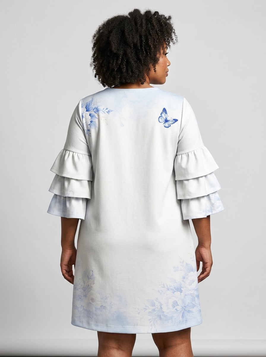 'Neema' Stacked Ruffle Sleeve Dress