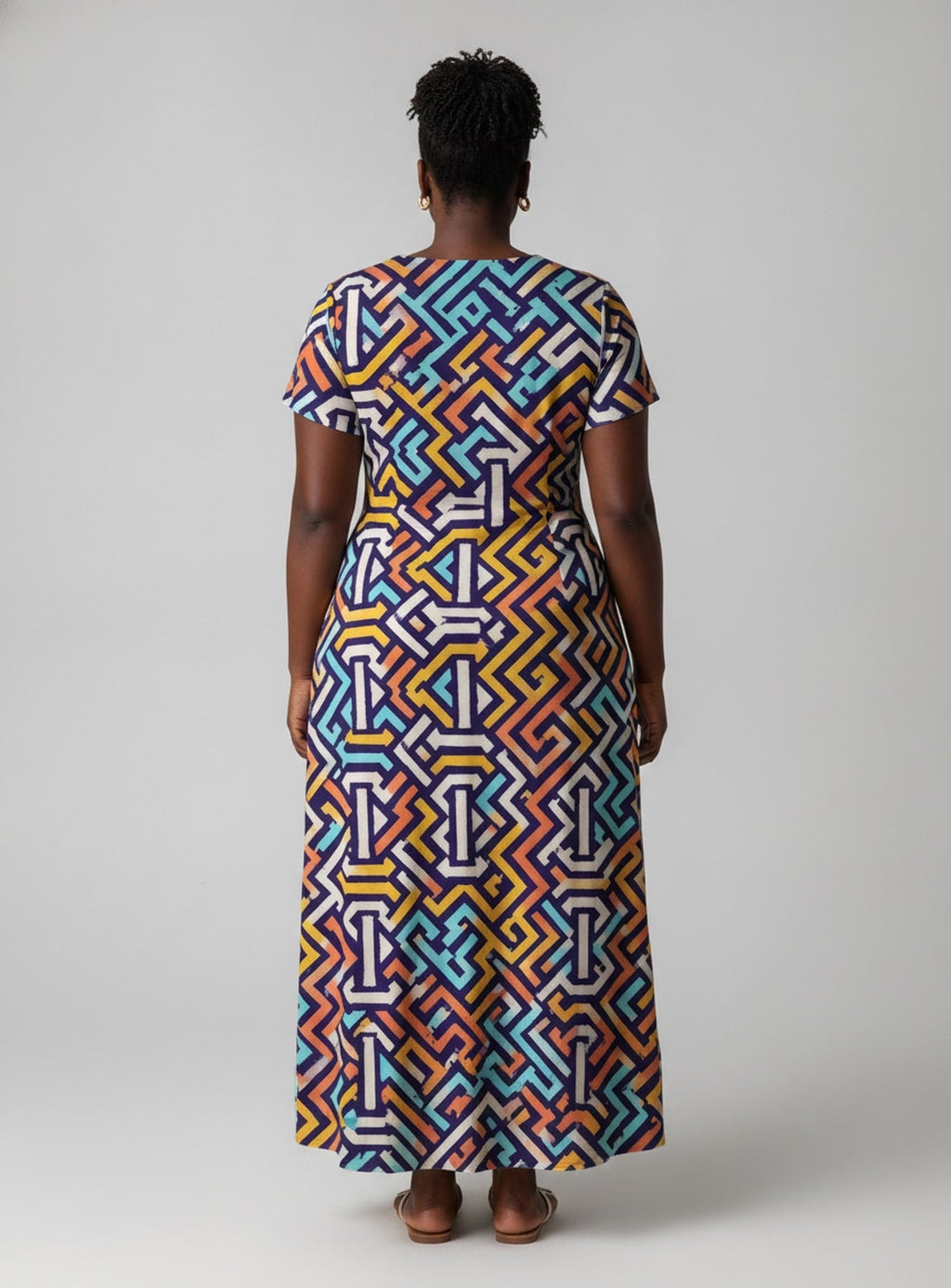 'Njia' Short Sleeve Maxi Dress