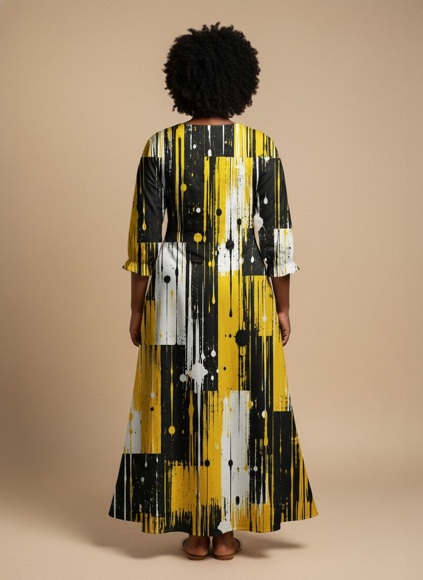 'Mvua' Long Sleeve Maxi Dress