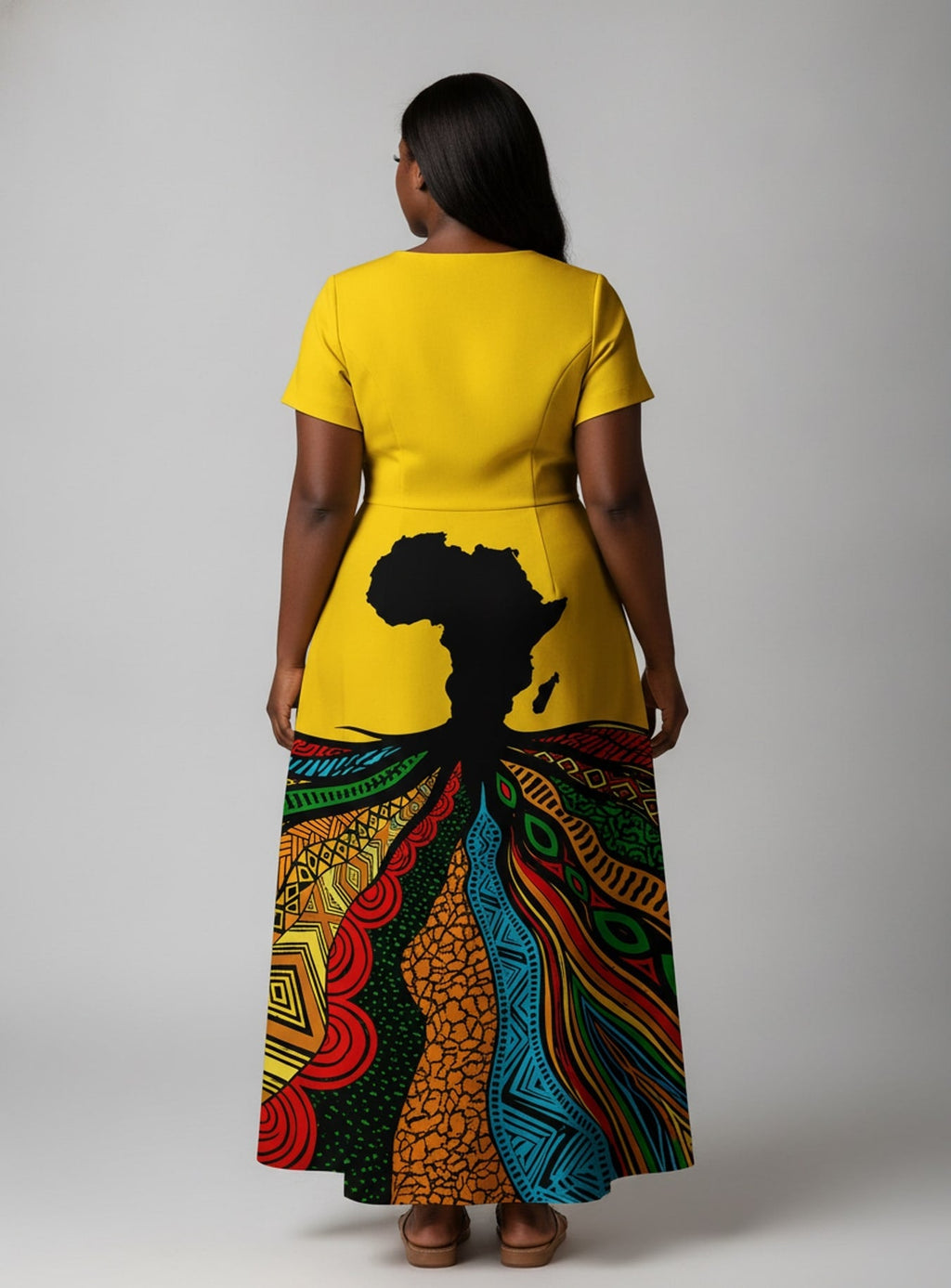 'Mzizi' Short Sleeve Maxi Dress