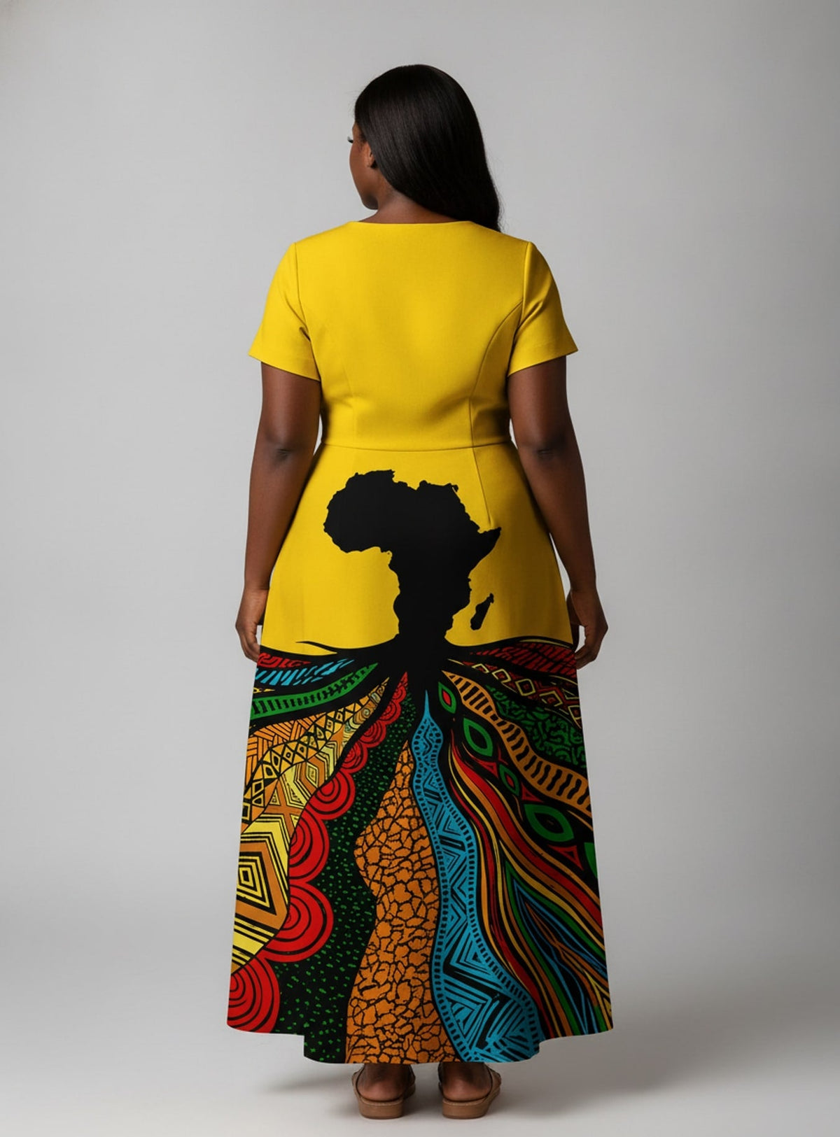 'Mzizi' Short Sleeve Maxi Dress