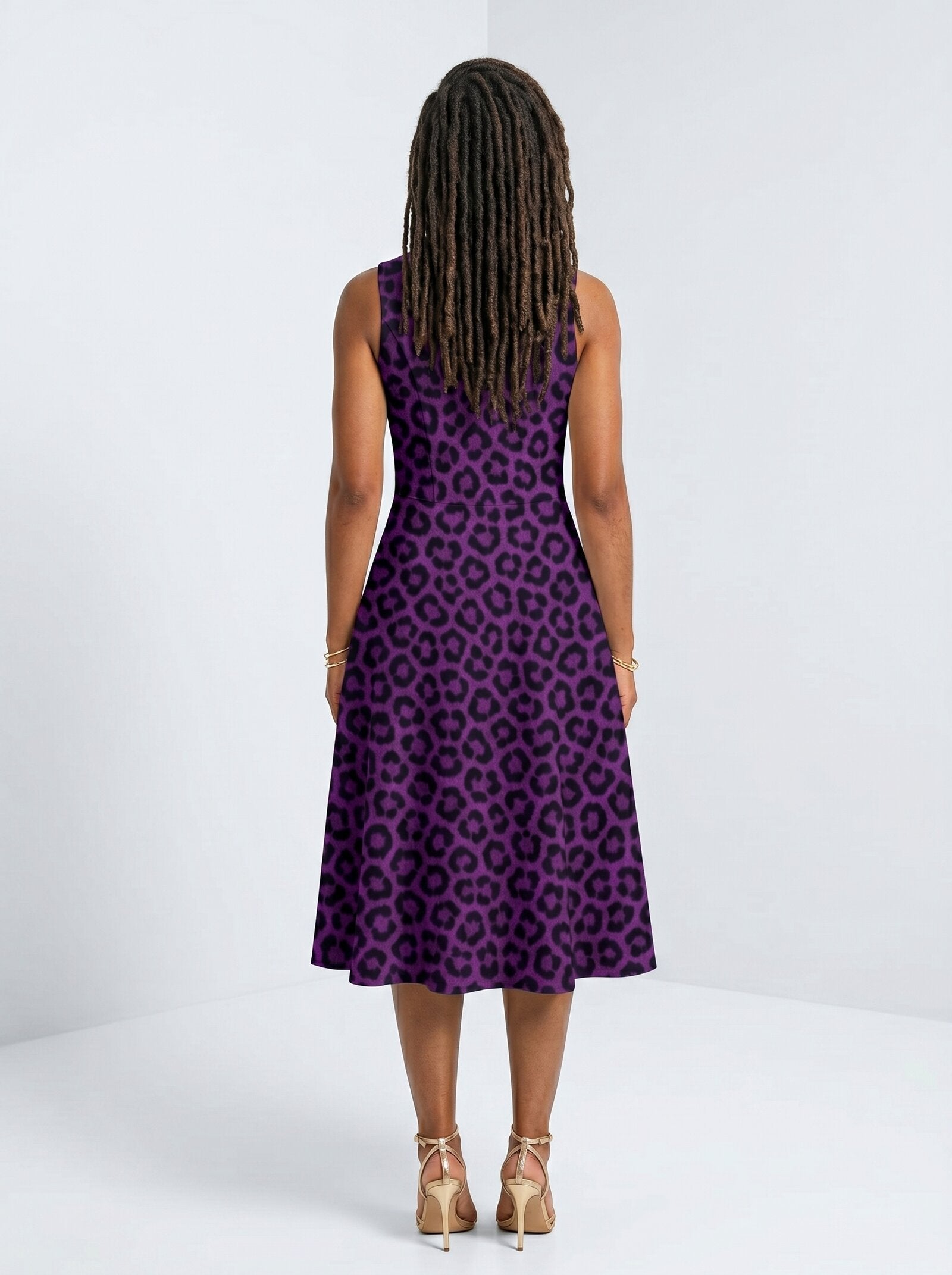 'Purple Leopard' Cotton Corset Dress